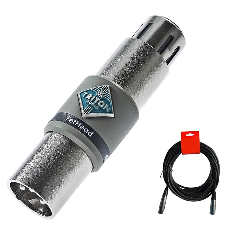 TRITON AUDIO FetHead In-Line Microphone Preamp for Ribbon and Dynamic Mics Bundle with 20" XLR-XLR Cable image 1