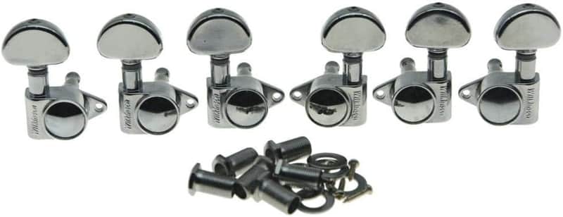 3x3 ROTO Style Full Size Sealed Guitar Tuners Tuning Keys Pegs Guitar Machine Heads Fits USA Les Paul or Acoustic Guitars Chrome image 1