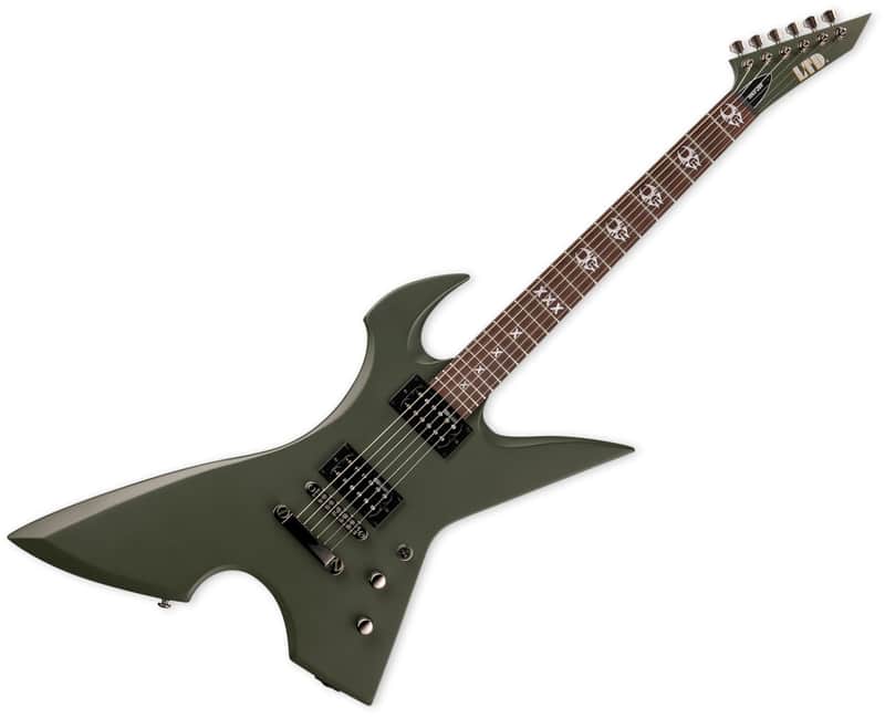 ESP LTD MAX-200-RPR Max Cavalera Guitar Military Green Satin image 1