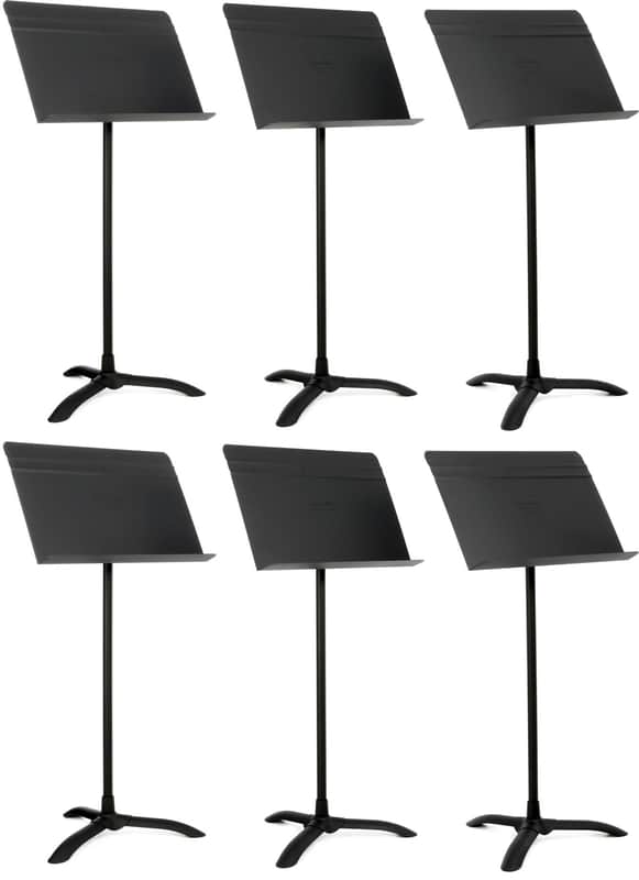 Manhasset Model 48 Symphony Music Stand 6-pack - Black (3-pack) Bundle image 1