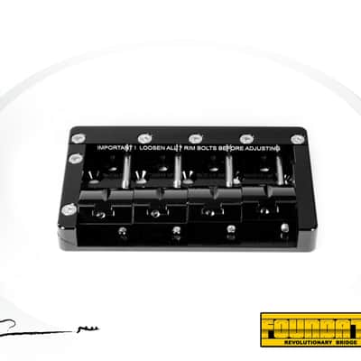 KSM Foundation Bass Bridge  (4-String) Black body w/ Nickel Bolts, Slotted Saddles image 2