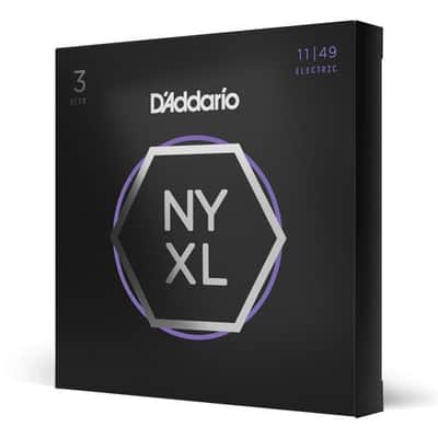 D'Addario NYXL - Nickel Wound NY Steel Core Electric Guitar Strings - Medium (11-49) - 3 Pack image 1