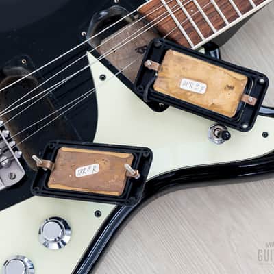 1990s Mosrite Ventures Model Super Custom '65 Black w/ Vibramute & Case, Japan Kurokumo image 17