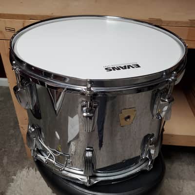 Ludwig 10x14 Monroe Badge Chrome over Maple Snare Drum Early 90's - Chrome image 1