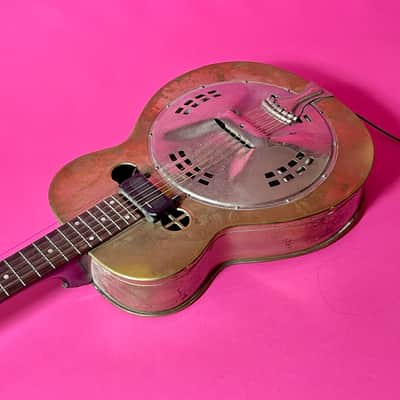 1936 Dobro M-32 Gold Roundneck fiddle edge resonator image 6