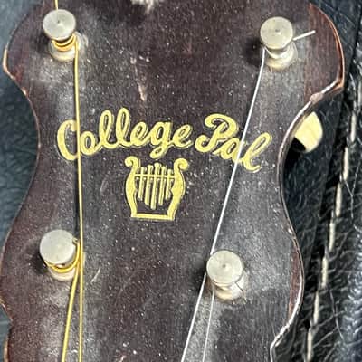 Vintage 1930s Kay May Bell College Pal Tenor Guitar with case image 12