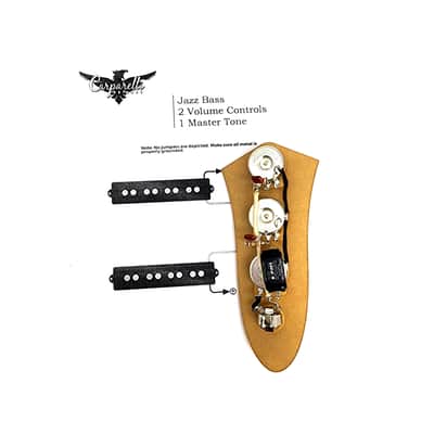 Carparelli Jazz Bass Pre-Wired Harness (V/V/T) — Acrylic Template, CTS Pots, Vitamin Q, Pure Tone Jack image 4