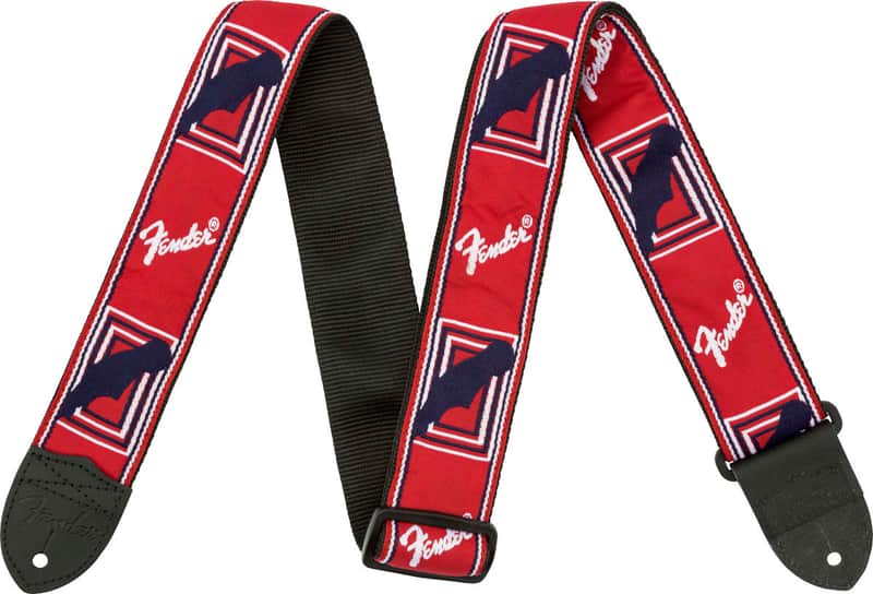 Fender 2" Guitar Strap, with Monogram, Red, White & Blue 099-0682-000 image 1