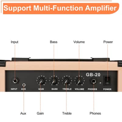 Glarry 20W GB-20 Electric Bass Guitar Amplifier - Natural image 7