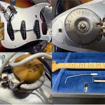 Fender Vintage Stratocaster Guitar -Maple Fretboard 1976- Sunburst- 10lbs w/non original pups + case image 22