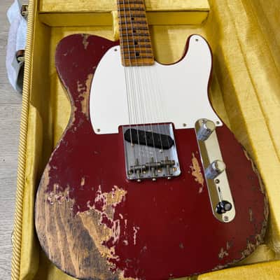 Fender Custom Shop LTD 50s C-WAH PINE ESQUIRE SUPER HEAVY RELIC AGED CIMARRON RED image 9