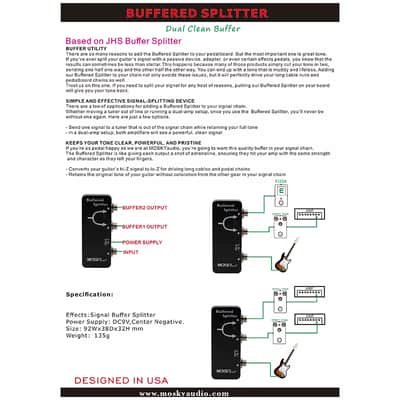 Mosky Buffered Splitter Guitar Bass Effects Pedal Tone Saver Buffer Pedal, FREE PICKS + HOLDER+ FREE SHIP USA image 13