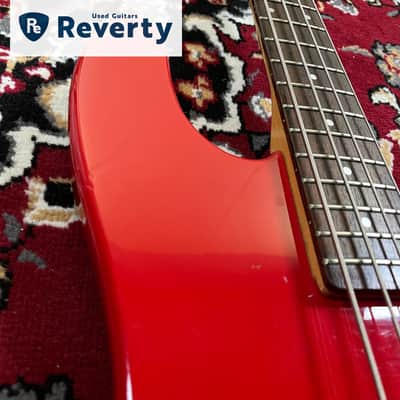 Fernandes PJS-50 PJ Bass 1980s MIJ Japan Medium Scale Red Limited Edition image 3