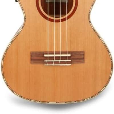 Lanikai CDST-CET Cedar Solid Top Cutaway Acoustic Electric Tenor Ukulele w/ Bag image 2