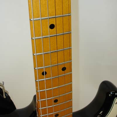 Vintage 1985 Fender Standard Stratocaster Electric Guitar - Black with Maple Fingerboard MIJ image 6