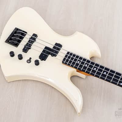 1989 BC Rich Mockingbird Bass MB-857 Vintage PJ Bass Snow White, Japan image 9