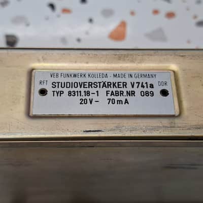 RFT V741a 》Studio Microphone Pre-Aplifier 》STUDIOVERSTARKER V741a DDR TYP 8311.18-1 (FABR.NR 089) image 6