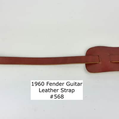 1960 Fender Red/Brown Leather Guitar Strap/Anchor Stamped Buckle Original Vintage Strap image 7