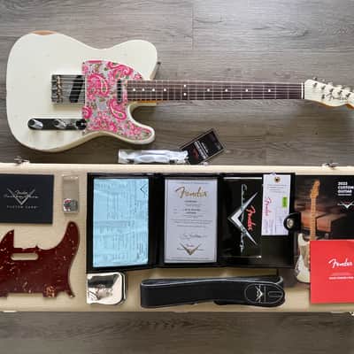 Fender Custom Shop Limited Edition '64 Telecaster (2024) Electric Guitar, Relic Aged Olympic White. ALL Documentation, MINT image 3
