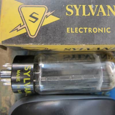 NOS Vintage Sylvania 5U4 Rectifier Tubes, Longest Black Plates D Getter, Box, 1960s, USA, Ex Performance, NEW 1960s image 1