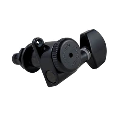 Hipshot 7-6ELOBT Closed Gear Grip-Lock Tuning Machines Black for 7-String In-Line Treble Side - Reverse Headstock image 2