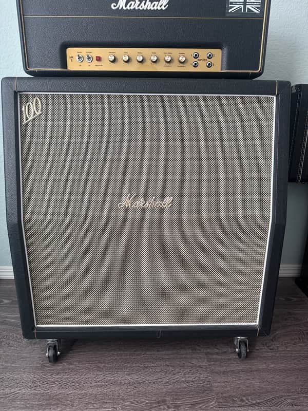 Marshall 1960AHW Handwired 120-Watt 4x12" Angled Guitar Speaker Cabinet 2001 - Present - Black image 1