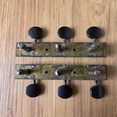 Set of Vintage 1930's Waverly Open Back Guitar Tuners w/ Mounting Screws, Ferrules! image 4
