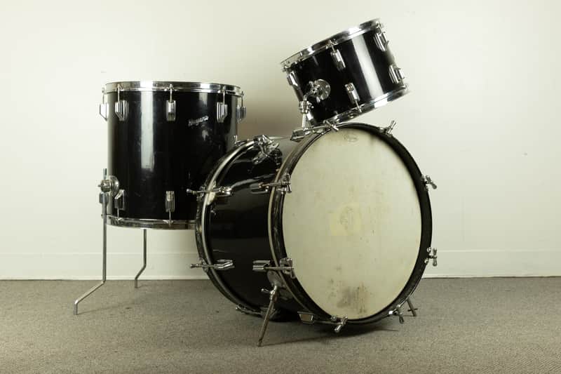 1960s Rogers Jet Black Pearl "Headliner" 14x20 9x13 and 16x16 Drum Set image 1