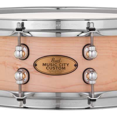 Pearl *Pre-Order* Music City Custom 14x5" Maple Solid Shell Snare Hand Rubbed Nashville Natural Finish, No Inlay | NEW | Made in the USA | Special Order | Authorized Dealer image 1