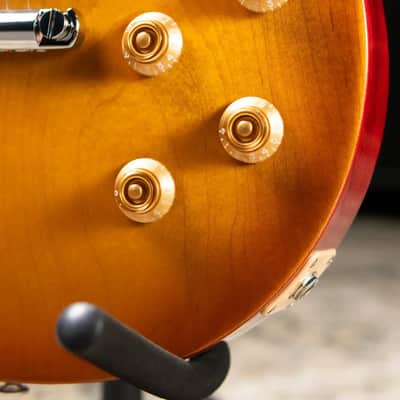 Gibson Les Paul Studio Double Trouble Electric Guitar - Dirty Lemon Burst/Cherry Back with Gig Bag image 10