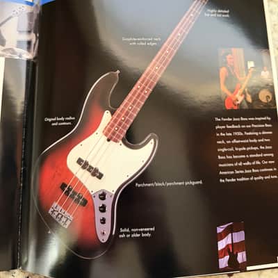 Fender Brochure Catalog 90s-2000s left-handed Stratocaster hardtail Fat American Standard paisley floral Strat Texas special American series telecaster American precision jazz bass five string hot rodded image 17