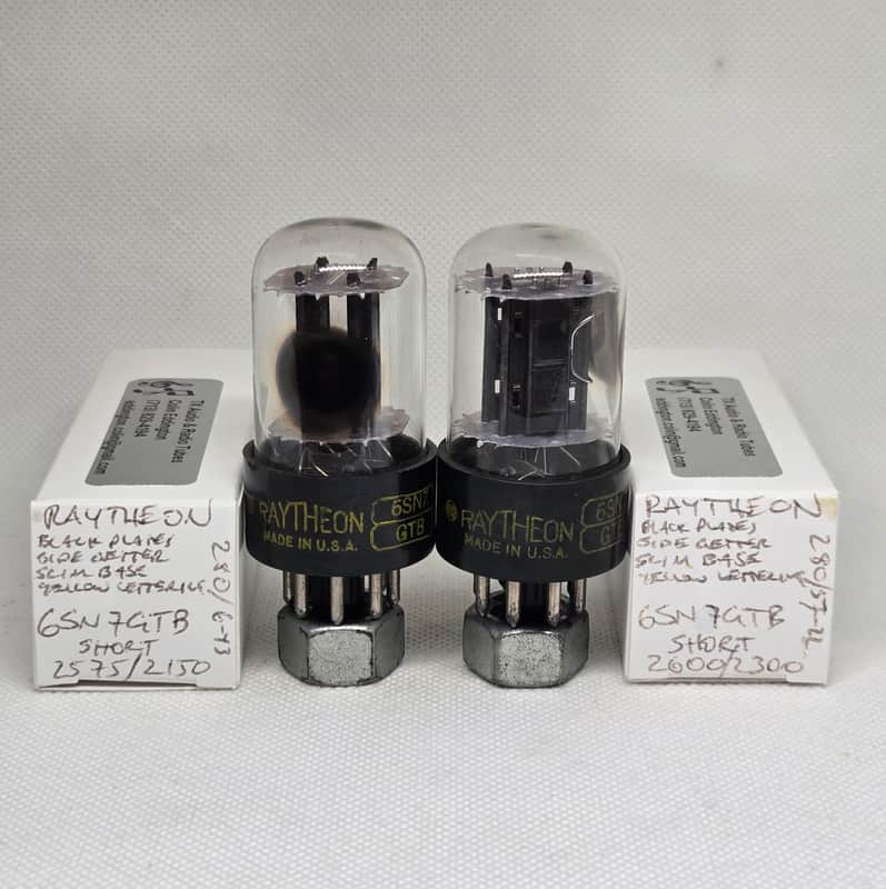 Raytheon 6SN7GTB Black Plate Matched Pair NOS 6SN7 image 1