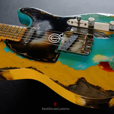 Fender Telecaster FSR Special Edition Deluxe Ash Seafoam Green over Butterscotch Heavy Aged Relic image 6