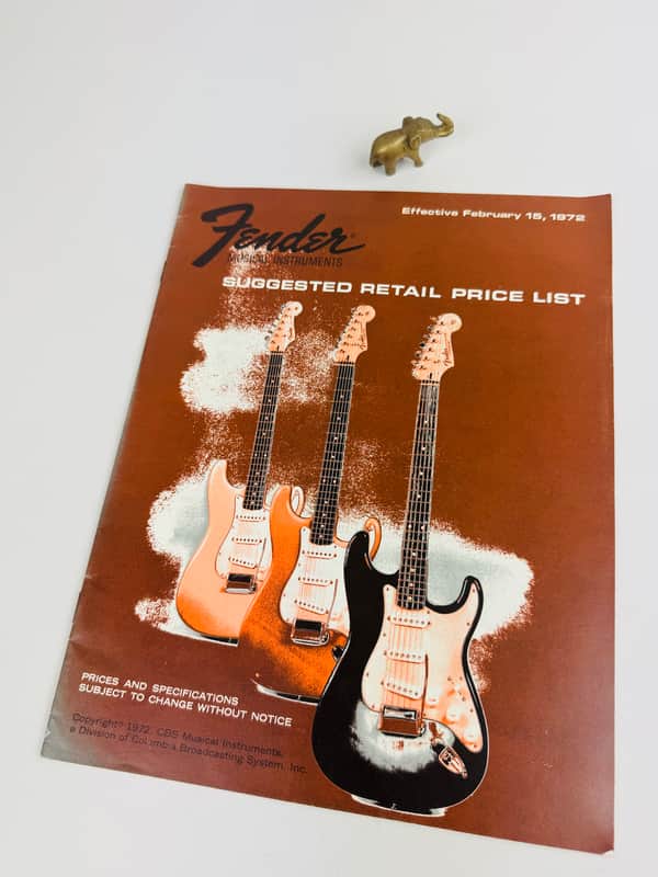 Fender Suggested Retail Price List, Feb. 1972 image 1