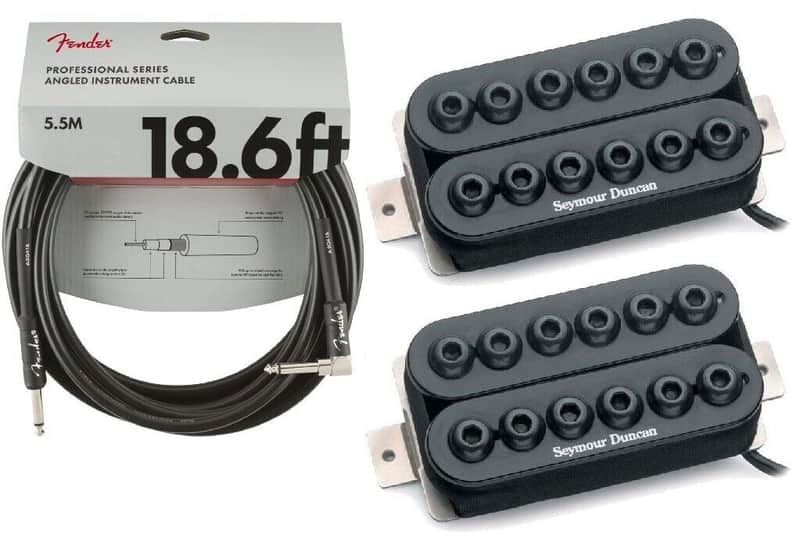 Seymour Duncan Invader 6 String Humbucker Set In Black SH-8b & SH-8n ( FREE FENDER 18FT CABLE ) image 1