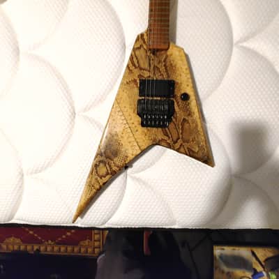 ROSCOE Real Python Skin RR V 1984 Custom Guitar image 3
