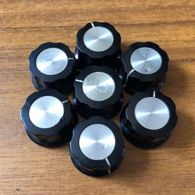Set of 7x Vintage 1970's 1/4' amplifier  control  knobs image 1