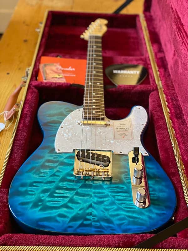Fender Limited Edition Japanese Domestic Only FSR Hybrid II Telecaster Ash/Quilted Maple Aquamarine MIJ Japan w/ HSC