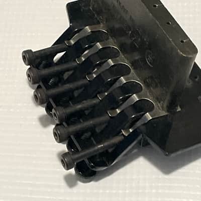 1990's Jackson King V & Dinky Guitars JT-580 Takeuchi Black Licensed Floyd Rose Tremolo Guitar Bridge image 11