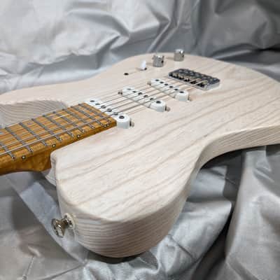 Kiesel Solo - 26.5" Baritone - Select White Wash - MASTERGRADE Flamed Maple Neck & Fretboard - 2022 image 11