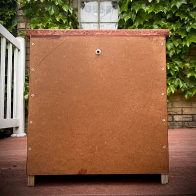 Rotary Connection 1x12 loaded semi open oak guitar speaker cabinet. Vintage Pyle 12” 8 ohm speaker. Vintage unique MCM style. 2026 - Red Oak image 8