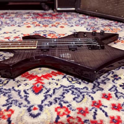 2000 B.C. Rich N.J. Neck Thru Series Warlock Bass - Made In Korea - Transparent Black w/ Coffin Case Bild 10