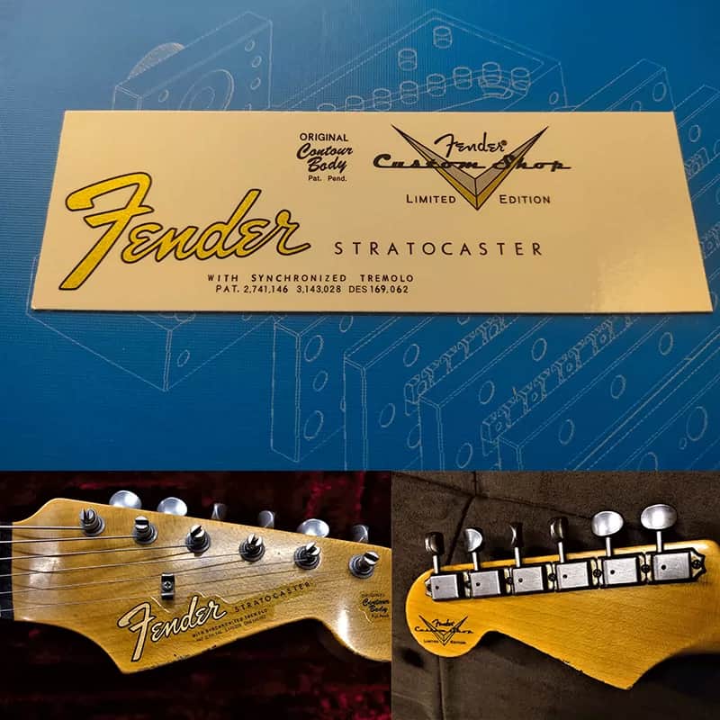 Original Fender Electric Guitar Headstock Logo Water Transfer Decal with Peel-ST-64(2)-Off Film image 1