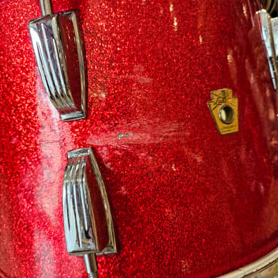 Ludwig Super Classic 22-16-13" 3-ply Drum Kit in Red Sparkle - Keystone Badge 1964 image 18