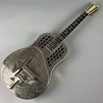 National Style 2 Tri-cone 2002 Engraved, Set up for low action Spanish style playing , With Original National hardshell case. image 2