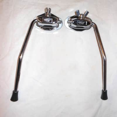 PAIR Ludwig Vintage 1965 Folding Bass Drum Spurs & Mounting Brackets image 9