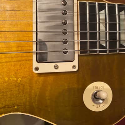 Left handed Gibson Les Paul R9 Murphy Lab Ultra Heavy aged Carmelita neck 8.6 lbs !! image 10