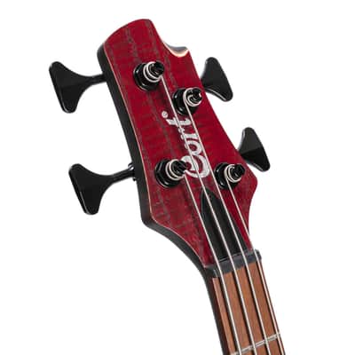 Cort B4ELEMENTOPBR Artisan Series B4 Element Bass Guitar. Open Pore  Burgandy Red image 18