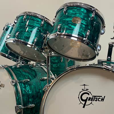 Gretsch SSB rare Emerald Green Pearl. Video. One of a kind! 12,13,14,15,16,18,24,24 Drum set image 2