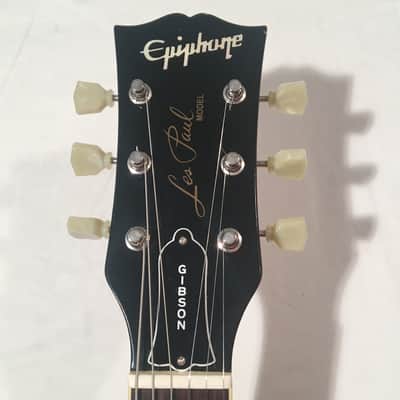 2000 Fuji-Gen Epiphone Japan Les Paul LPS-80 Long Tenon Honey Burst with Gibson Case, Headstock image 1